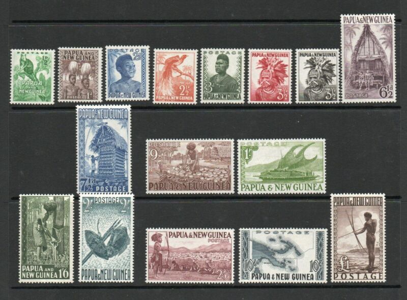 PAPUA NEW GUINEA SG 1-15 1952 DEFINITIVE SET L/M/M
