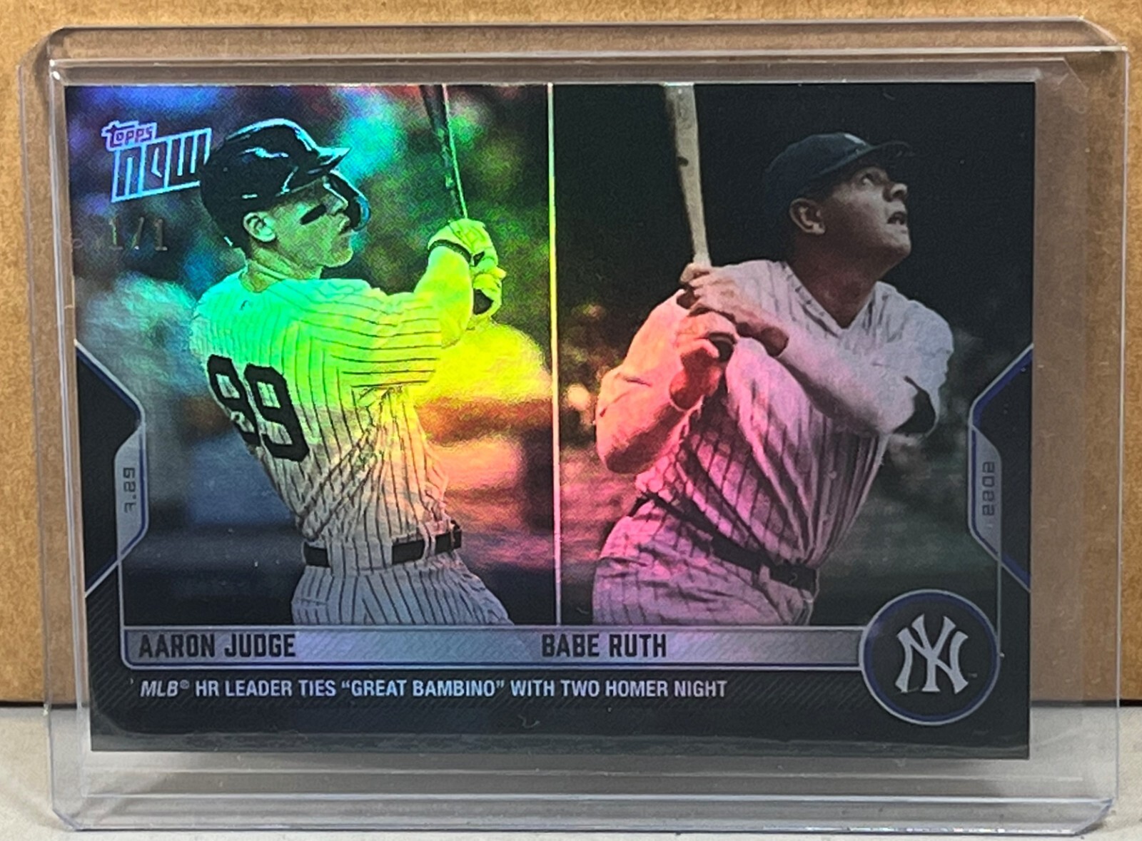 2022 TOPPS NOW PLATINUM #613 AARON JUDGE BABE RUTH NY
