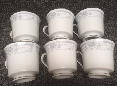 VINTAGE BLUE WHISPER CUPS (SIX) BY SHEFFIELD PORCELAIN FINE CHINA