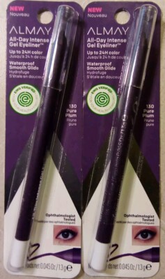 2 ALMAY All Day Intense Gel Eyeliner Waterproof Smooth Glide #130 Pure Plum.