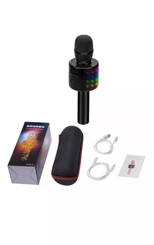 Bonaok Wireless Bluetooth Karaoke Microphone With Multicolor LED lights 4 In 1