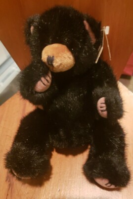 Vintage RUSS Berrie BLACKY Black Bear 8'' Plush Beanbag Stuffed Animal Toy NWT