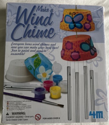 4M Make a Wind Chime Kit Kid's Craft Project Design Paint Assemble New Sealed