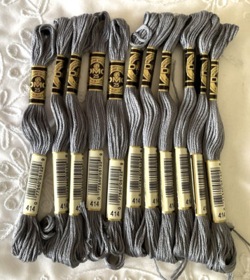 DMC 25 Mouline Special 8M Embroidery Thread Lot of 11 Gray 414 New in Box