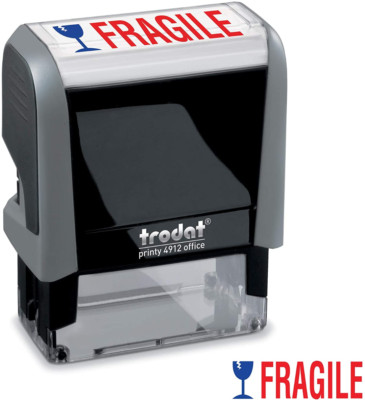 Fragile Trodat Printy 4912 Self-Inking Two Color Stock Message Stamp