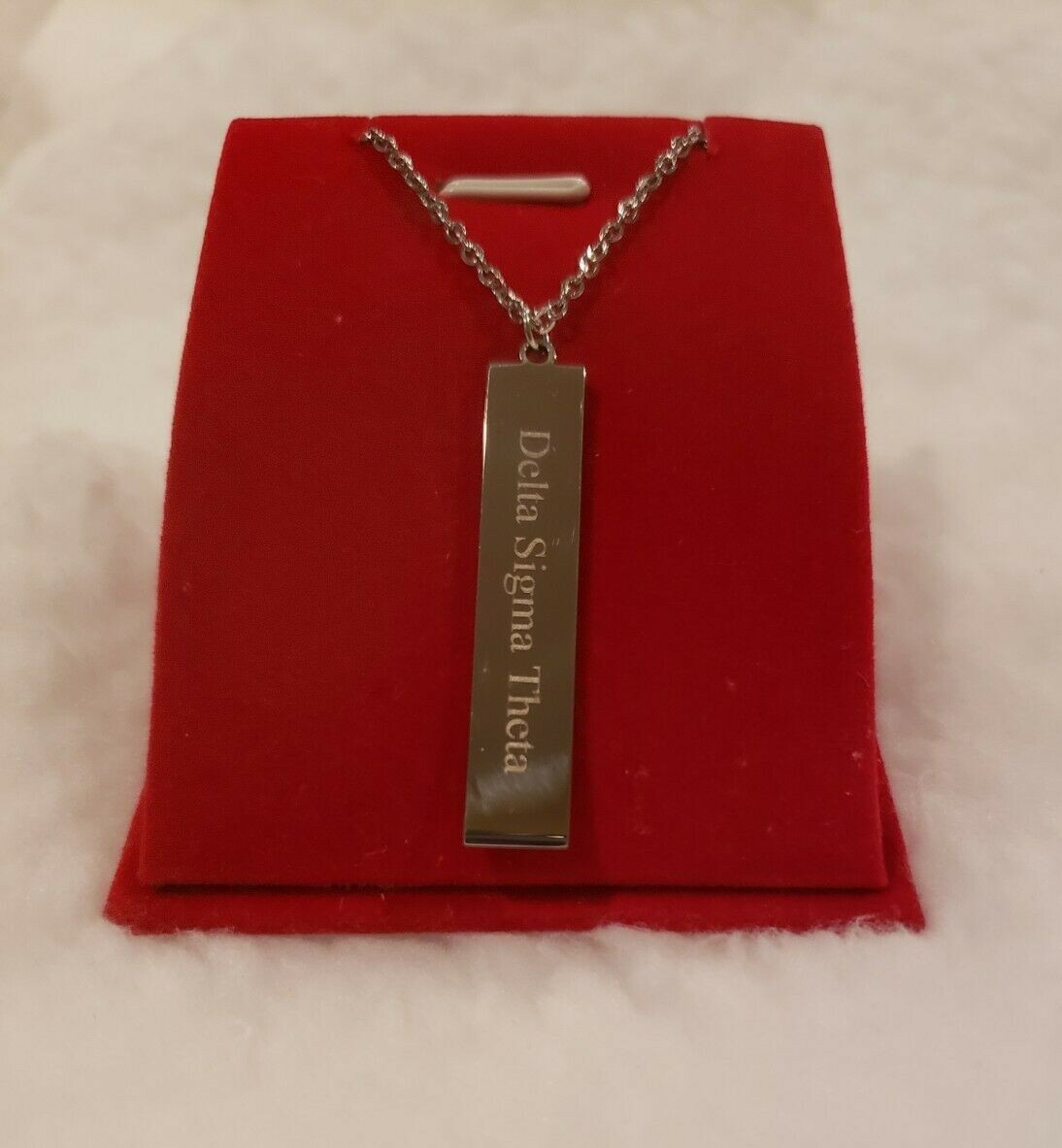 New Customized Silver Delta Sigma Theta 18.5 inch necklace ( 2 sides)
