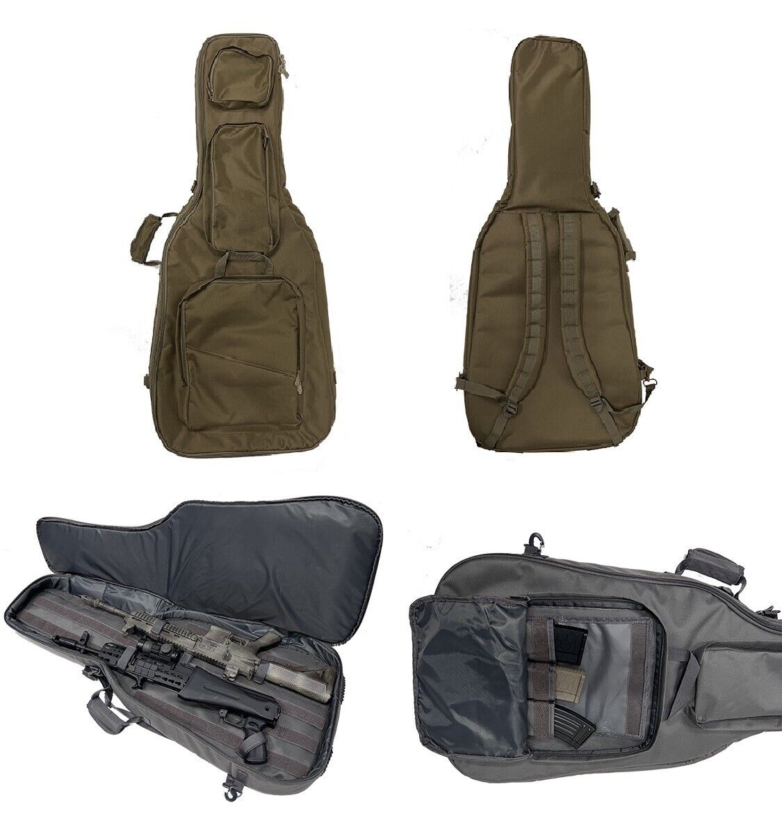Double Tactical Carbine Range Padded Backpack Tan