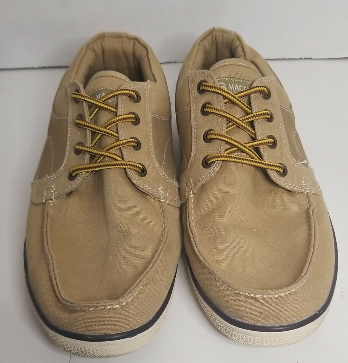 Magellan Outdoors Tan Canvas Boat Shoes 