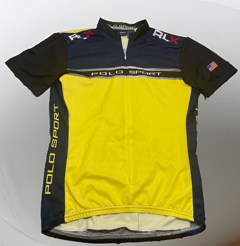 Vtg Polo Ralph Lauren Polo Sport RLX Cycling Jersey 3/4 Zip Sz M