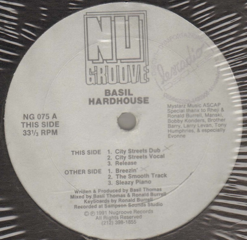 Basil Hardhouse â City Streets â Nu Groove Records â Ng 075 â Usa 1991