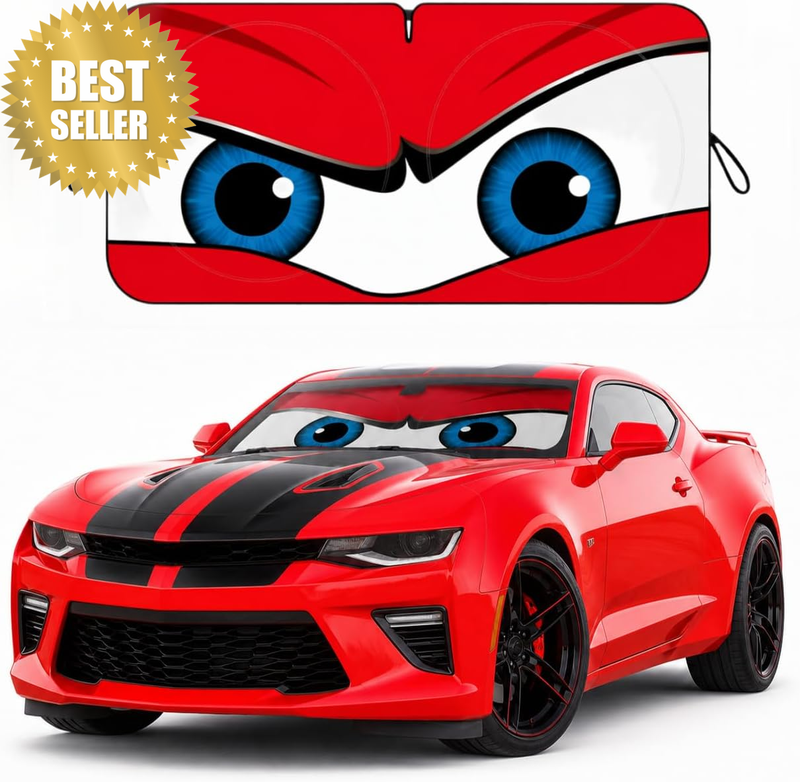 Car Windshield Sun Shade,Car Sun Shade Funny Car Eyes Sun Visor for Car Windshie