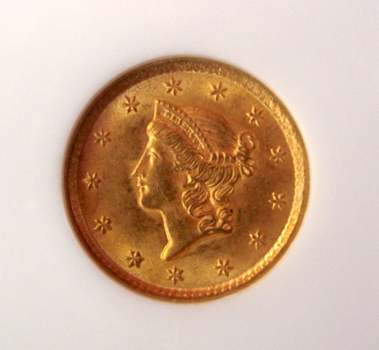 1852 G$1 GOLD DOLLAR $1 NGC MS63 GOLD COIN