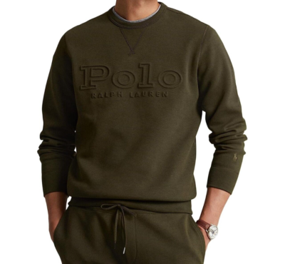 Olive green men's polo ralph shop lauren sweatpants and hoodie
