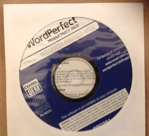 Lot Dell WordPerfect Pack CD, Adobe photo deluxe home edition & Net gear Card