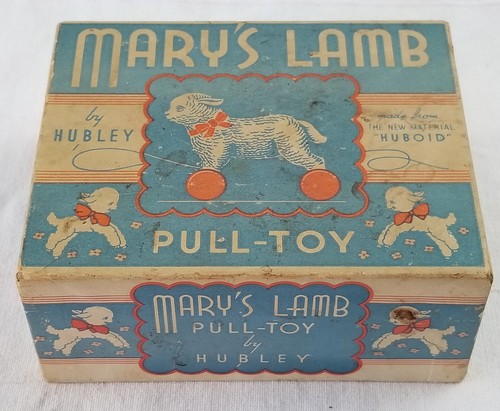Vintage Hubley Marys Lamb Pull Toy BOX ONLY very rare cardboard nice box