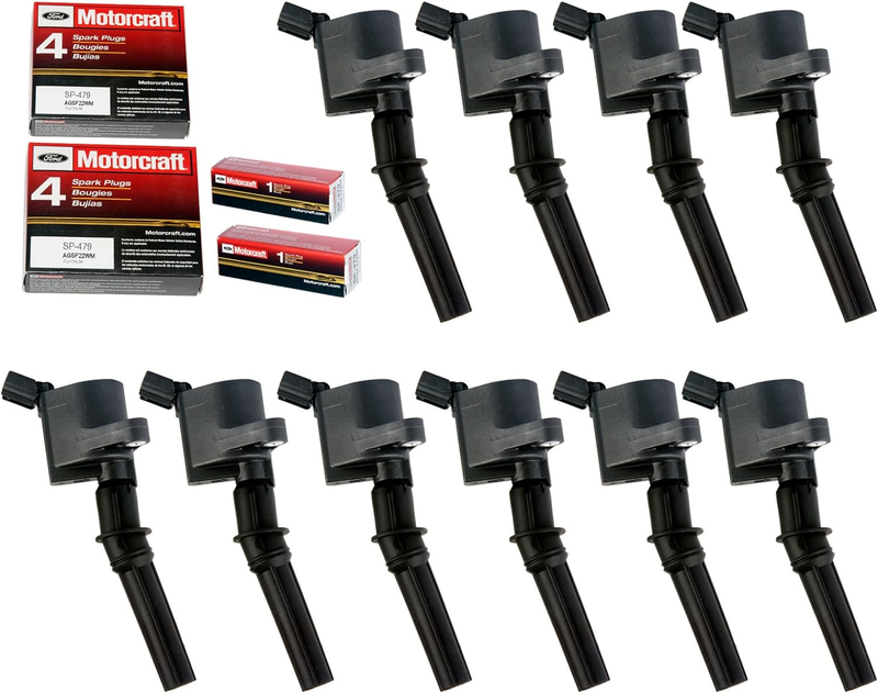 10 Ignition Coils Pack DG508 Spark Plugs SP479 for Ford E350 E450 F250 F350 F450