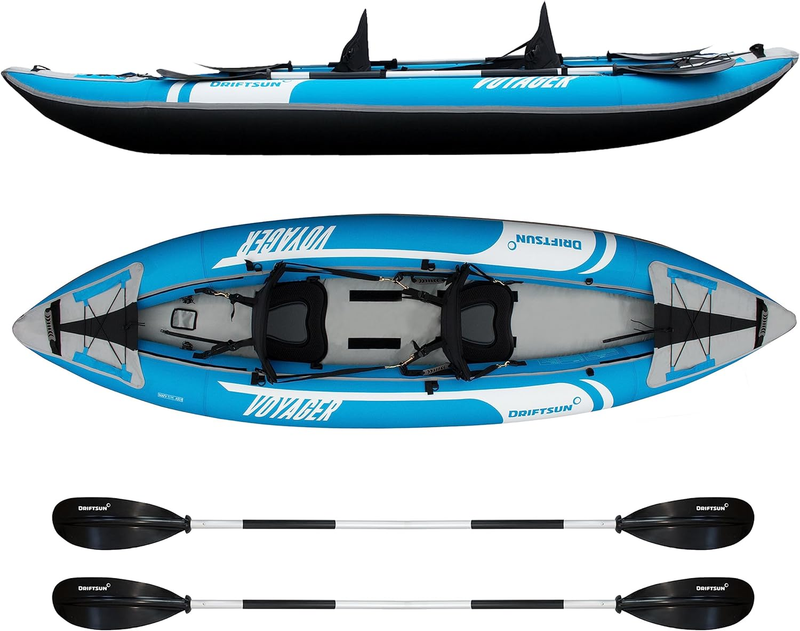 2 Person Tandem, Foldable Kayaks For Adults Includes 2