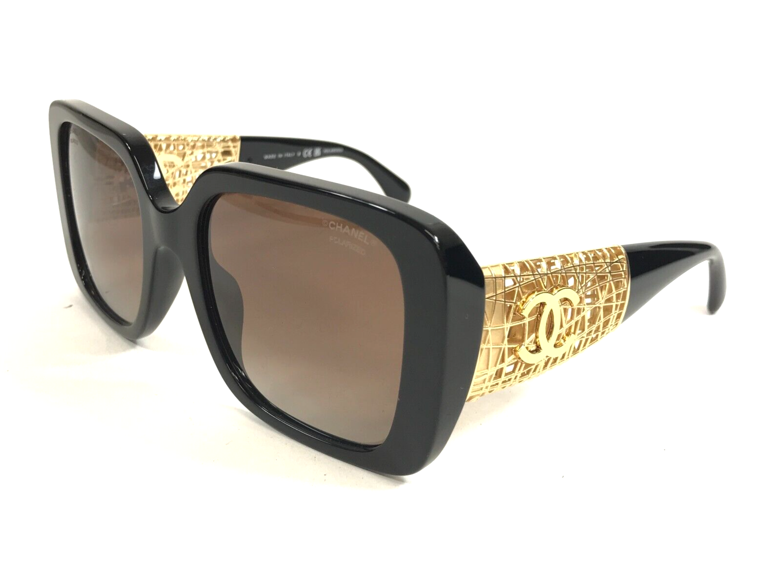 Chanel Sunglasses 5532-A c.622/S9 Shiny Black Gold Asian Fit w
