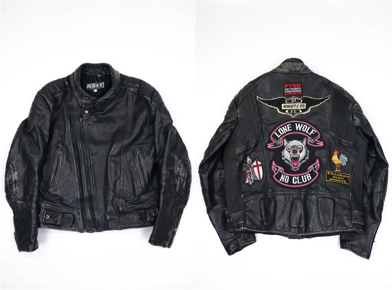 Vintage Lone Wolf No Club Patch Biker Racing Distressed Vintage Lone Wolf No Club Patch Biker Racing Distressed