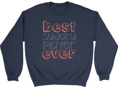Best Sudoku Player Ever Sweatshirt Mens Womens Maths Brain Teasers Gift Jumper
