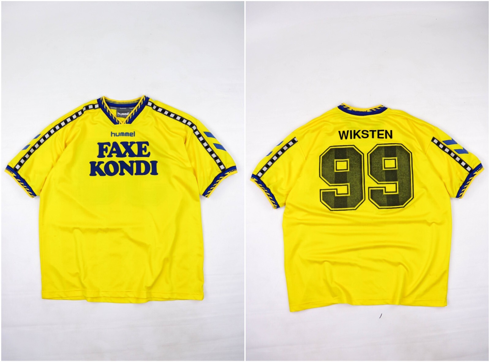 Hummel Vintage 90s FAXE KONDI Wiksten Yellow Football Soccer Hummel Vintage 90s FAXE KONDI Wiksten Yellow Football Soccer