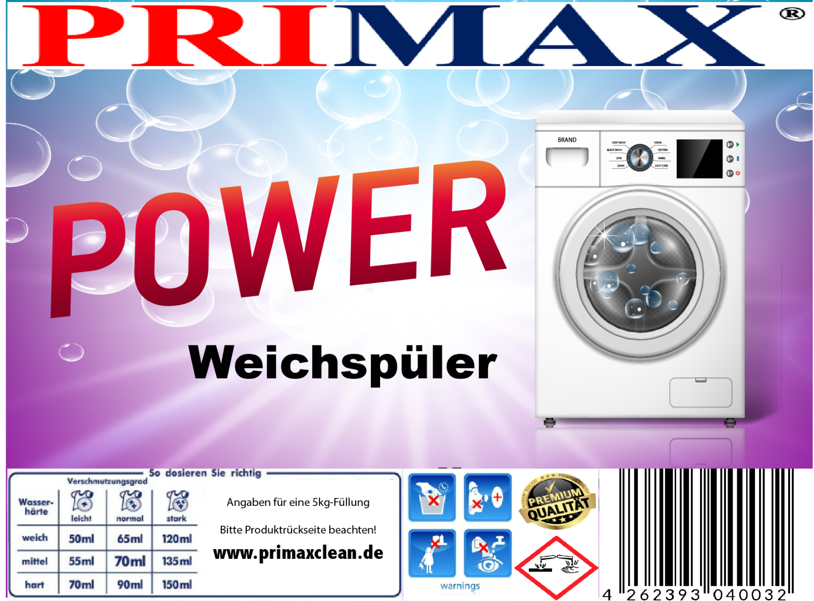 20 L Weichspüler Konzentrat POWER FORMEL  2x10L Sanft zur Wäsche NEUHEIT