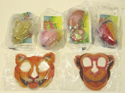 1988 McDonald's Zoo Face Halloween set 4 + Both U-3 NEW Lenticular Monkey Tiger