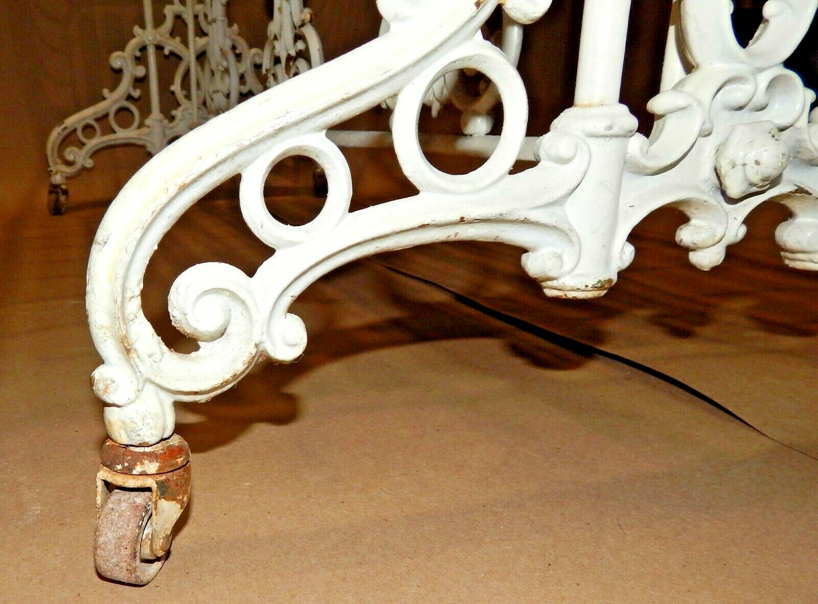 RARE Victorian baby cradle cot wrought iron rocking cradle