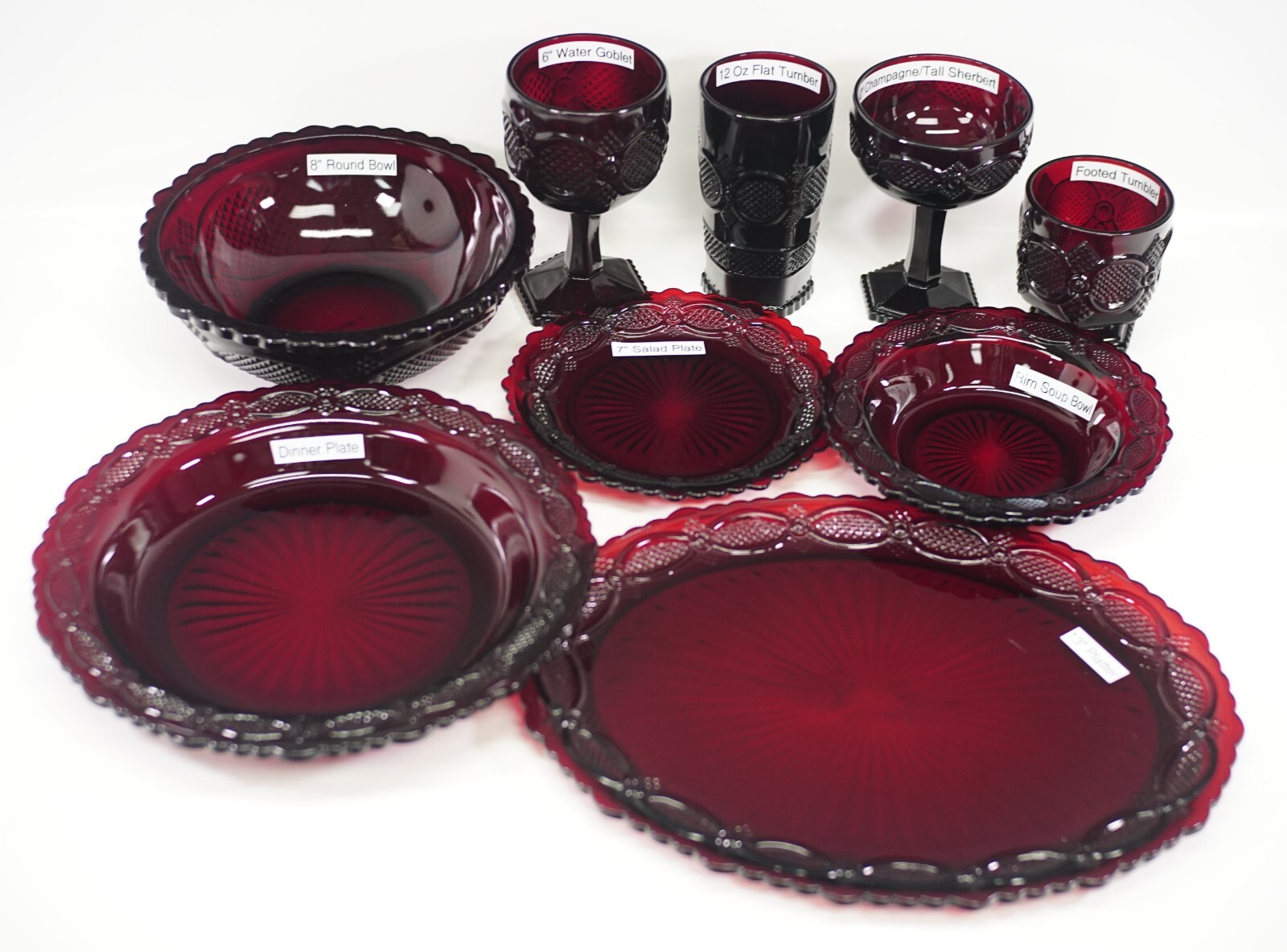 エイボン　1876ケープコッドガラス　ルビーレッド　AVON 3点セット エイボン 1876ケープコッドガラス ルビーレッド AVON 3点セット