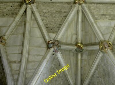 Photo 6x4 Malmesbury Abbey roof Some of the varied features and faces hig c2014