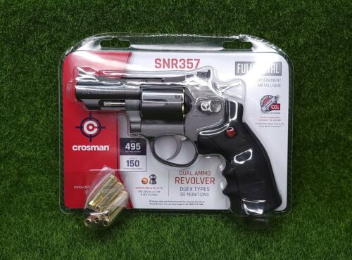 Crosman CO2 Dual Ammo Full Metal Revolver Air Gun Pistol - BB & Pellet - SNR357
