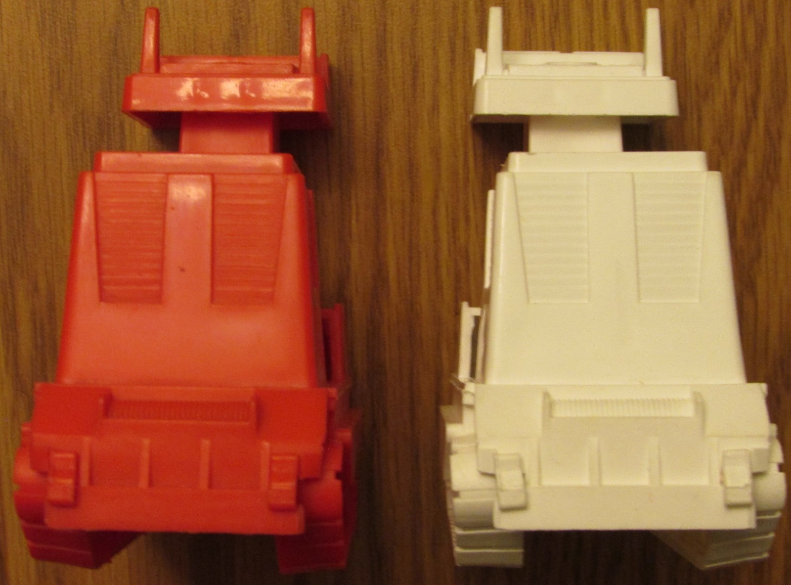 1966 Mattel Major Matt Mason CAT TRAC Lot of 2, Red & White, Good Condition