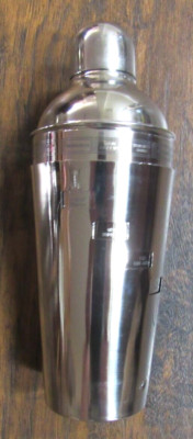 Stainless Steel Cocktail Shaker Drink Mixer w/ 15 Dial-a-Drink Recipes 