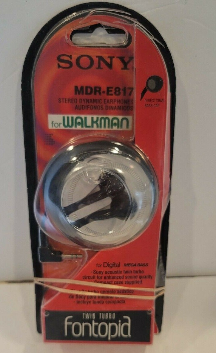 SONY MDR-E555 TWIN TURBO N・U・D・E イヤホン RARE VTG Sony MDR-E555 Twin Turbo Fontopid Earphones-Made In