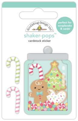 Doodlebug Stickers Shaker-Pop 3D Holiday Treats Candy Cookies Gingerbread Tree D