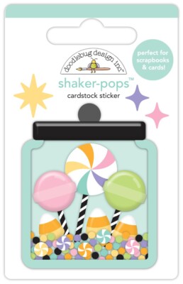 Doodlebug Stickers Shaker-Pop 3D Sweet Treats Jar of Candy Lolli-Pops Stars
