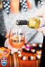 Pearhead Let's Get Smashed Stemless Wine Glass, Gradient Orange, Fall Holiday Home Decor Gifts, Halloween Stemless Wine Glass, 15 oz