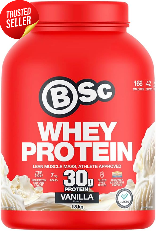 BSc Body Science Whey Protein Powder Vanilla 1800g Whey Isolate Concentrate