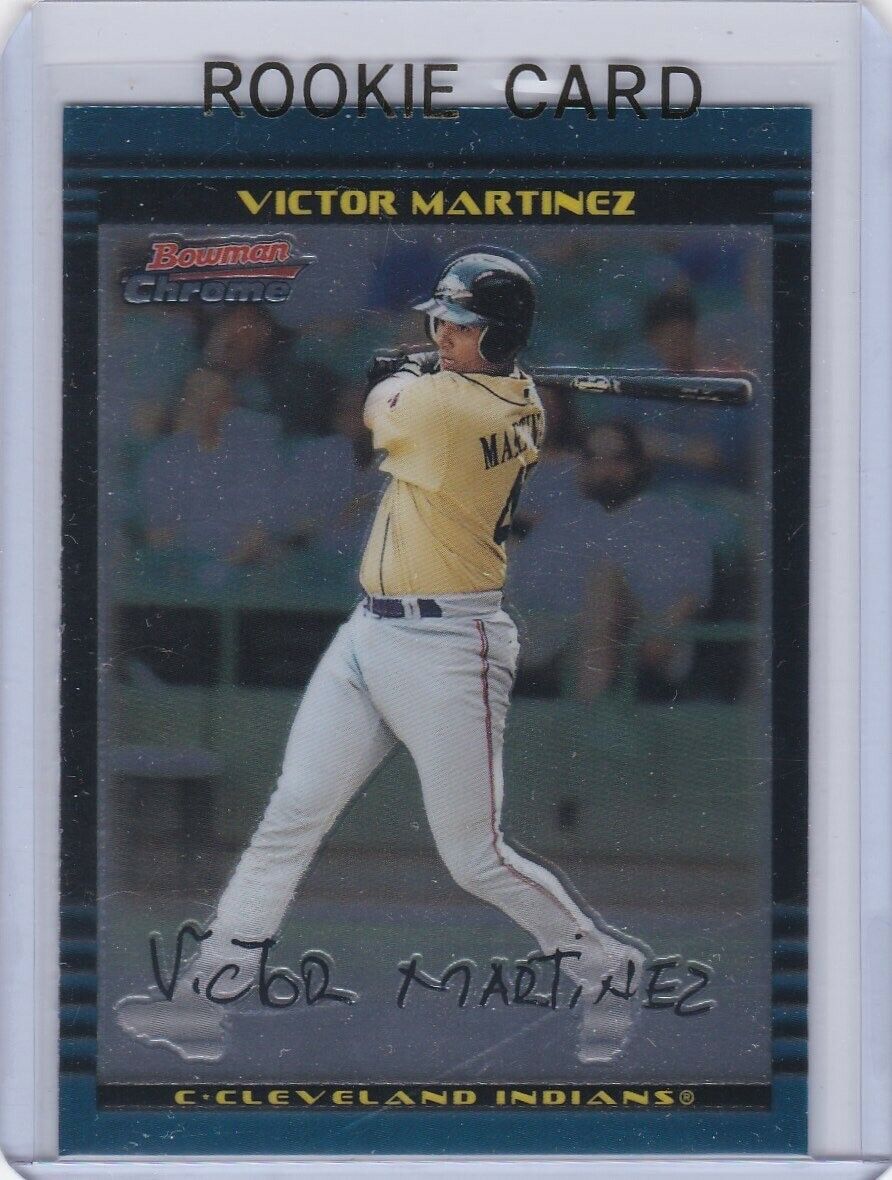 VICTOR MARTINEZ ROOKIE CARD 2002 Bowman Chrome Baseball RC Cleveland Indians. rookie card picture