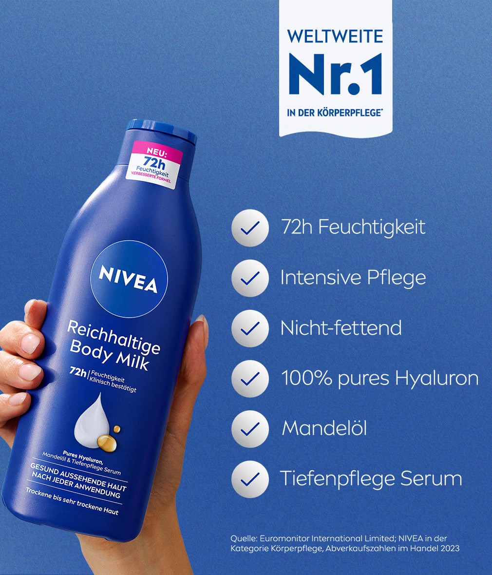 NIVEA Body Reichhaltige Milk 2 x 400ml 72h intensive Feuchtigkeit - Bild 3 von 11