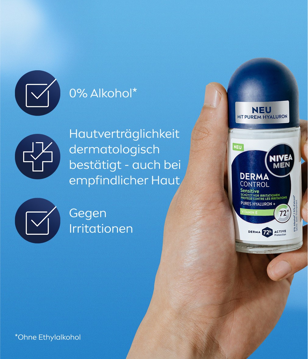 NIVEA Deodorant Men Derma Control Sensitiv Roll-On 6 x 50ml - Bild 8 von 11