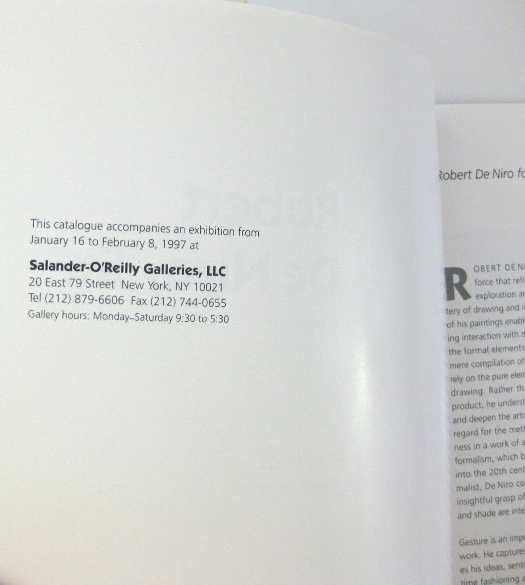 Robert De Niro Sr Art Exhibition Catalog Formalist Salander OReilly 1997 NY
