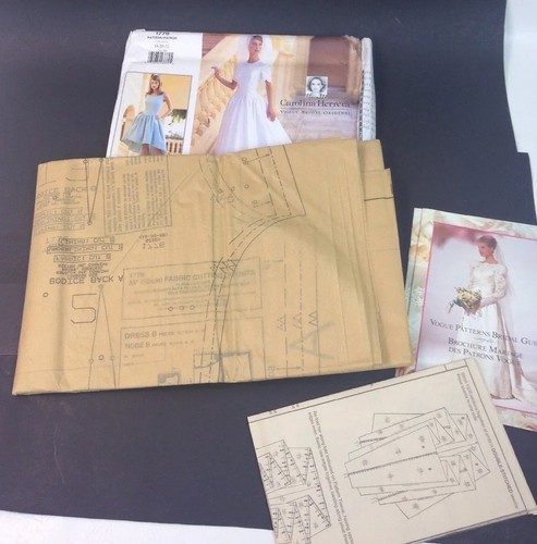1776 CAROLINA HERRERA BRIDAL GOWN WEDDING DRESS Sizes 18-22 VOGUE SEWING PATTERN
