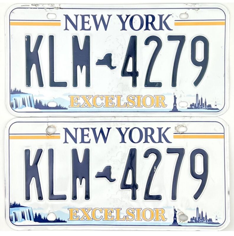 New York EXCELSIOR License Plate PAIR #KLM-4279 No Reserve