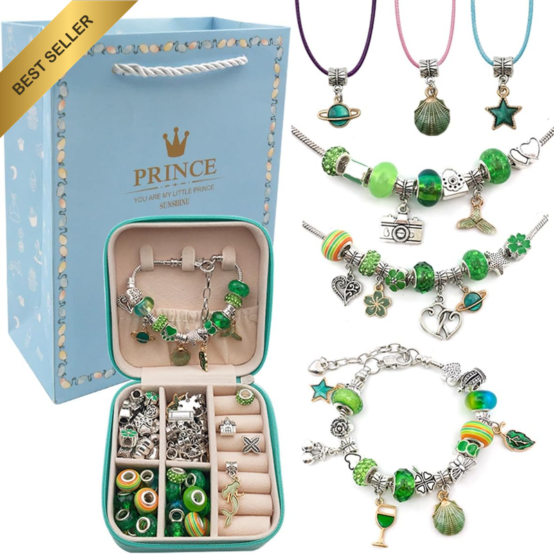 Bracelet Making Kit for Girls,  68Pcs Charm Bracelets Kit with Jewelry Box, Jewe