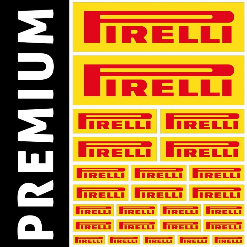 Pirelli - 25 Stickers Autocollants AdhÃ©Sifs Vinyles Sponsors Auto Moto