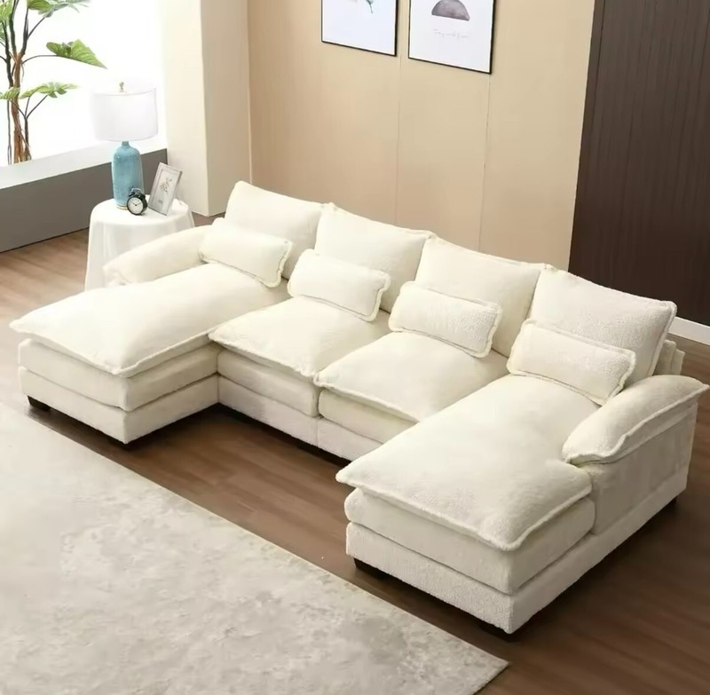 110" Sectional Sofa Cloud Couch for Living Room, Modern Chenille