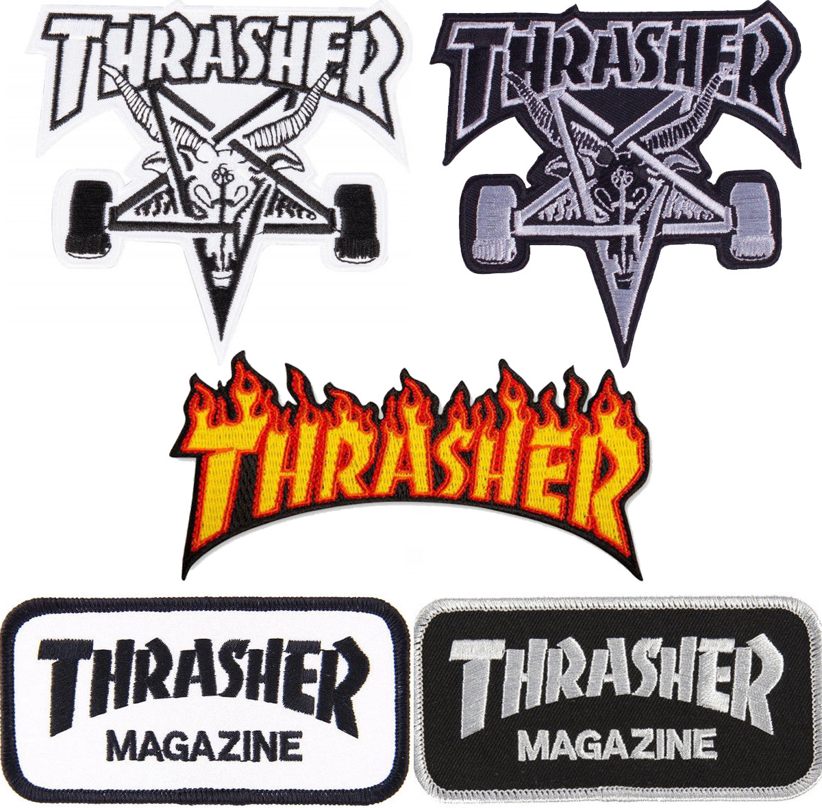 THRASHER Iron on / Sew on Skateboard Patch - Skate Goat