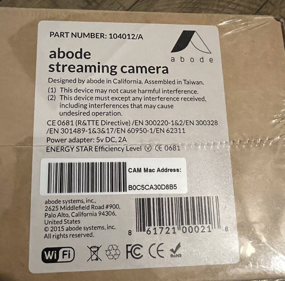 Adobe Streaming Camera P/N: 104012/A Home Indoor Outdoor Security Camera NEW NIB