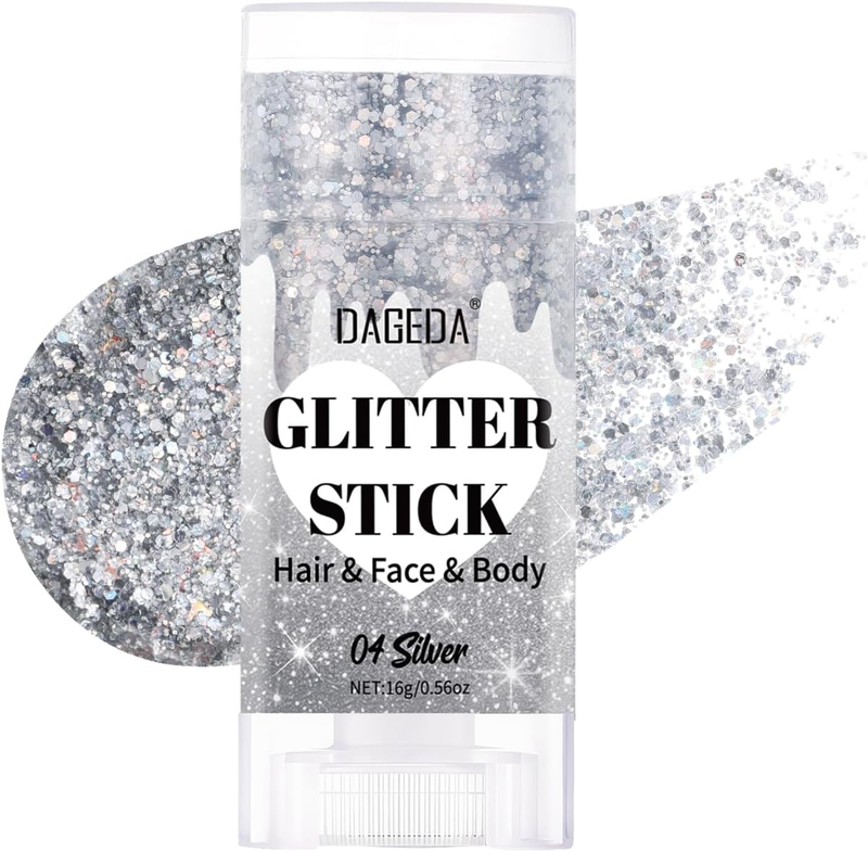 Silver Body Glitter Stick,Sparkly Face Hair Glitter Makeup